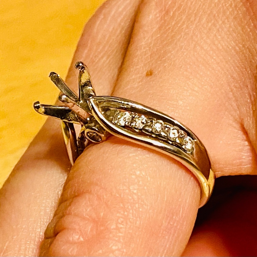 Tolkowsky Ideal Cut White Gold 14K Diamond Semi Mounting Wedding Set